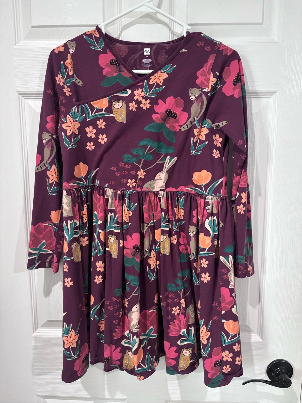 Tea Collection Girls Size 16 Floral Wrap Neck Dress Birthday Playdate School